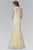 Laced Bateau Neck Trumpet Gown  GL2054