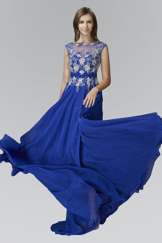 Jewel Illusion Embellished Gown GL2056