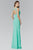 Beaded Illusion Scoop Neck Chiffon Dress GL2061
