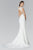 V-neckline with Open Back Lace Trumpet Gown GL2078