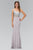 Asymmetric Neckline Bejeweled Gown GL2086