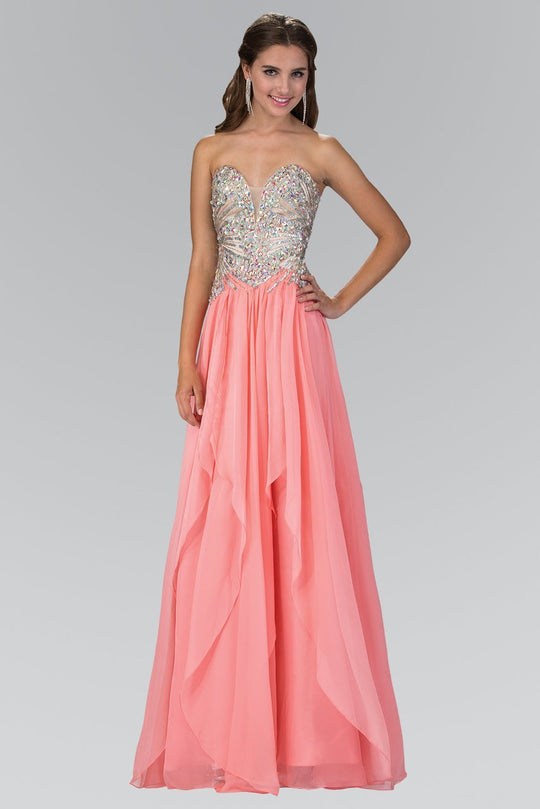 Strapless Beaded Corset Gown GL2092