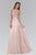 Bead Embellished Asymmetric Neck Chiffon Gown GL2094
