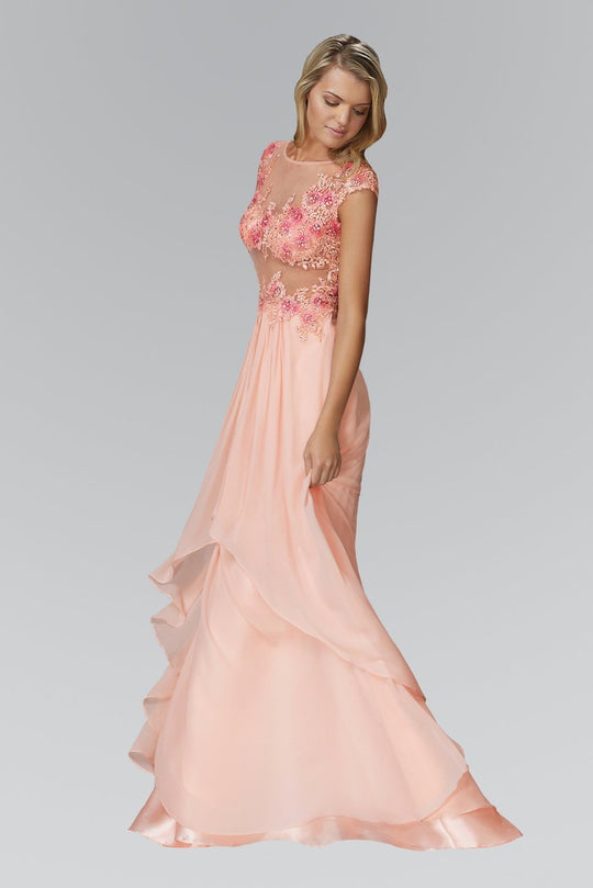 Embellished Bateau Neck A-Line Gown GL2108