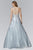 Elizabeth K - Embellished Sheer Bodice and Back Tulle Gown GL2111 in Silver