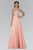 Bejeweled V-Neck Chiffon Gown GL2116