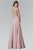 Elizabeth K Beaded Trellis Illusion Chiffon A-Line Gown GL2126 In Pink