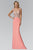 Jewel Embellished V-Neck Gown GL2128