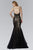 Sequined Bateau Neck Tulle Trumpet Gown GL2137