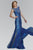 Sequined Bateau Neck Tulle Trumpet Gown GL2137