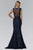 Laced Scoop Neck Mermaid Gown GL2140