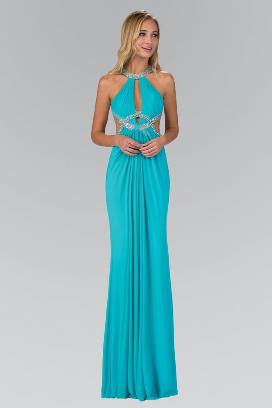 Jeweled High Neck Gown GL2142