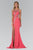 Beaded Bateau Neck Trumpet Gown GL2146
