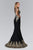 Beaded Illusion Scoop Neck Jersey Dress GL2166