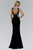 Scoop Neckline with Open Back Velvet Gown GL2167
