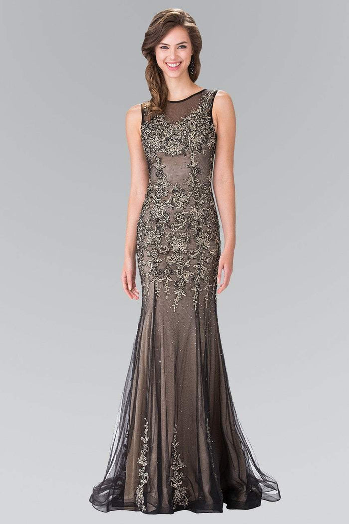Beaded Lace Applique Embellishment Gown GL2203