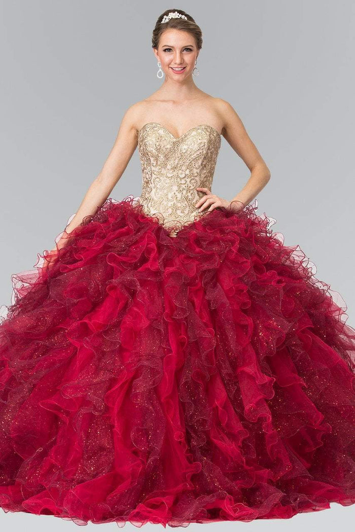 Beads Embellished Embroidery Ballgown GL2211