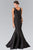 Elizabeth K - GL2212 Sculpted V-Neck Mikado Trumpet Gown in Black