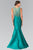 Sleek V-Neck Mikado Trumpet Gown GL2212