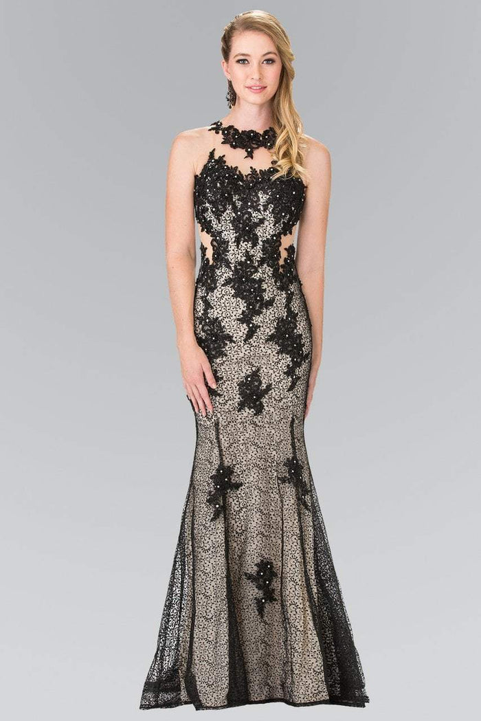 Embroidered Halter Neck Mermaid Dress GL2220