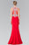High Neck with Silver Embroidered Bodice Gown GL2236