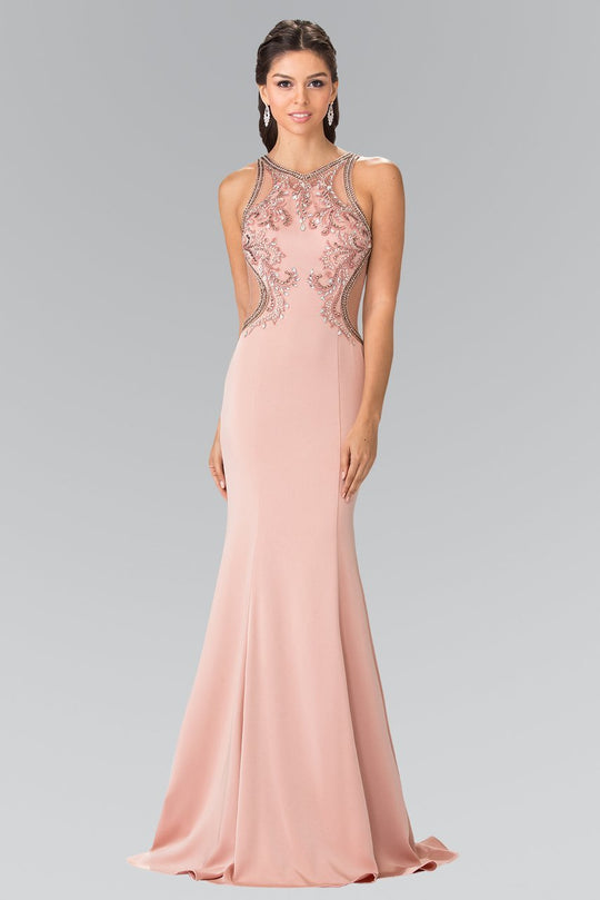 Bead Embellished Halter Neck Gown GL2237