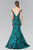 Mock Off-Shoulder Floral Print Mermaid Gown GL2245