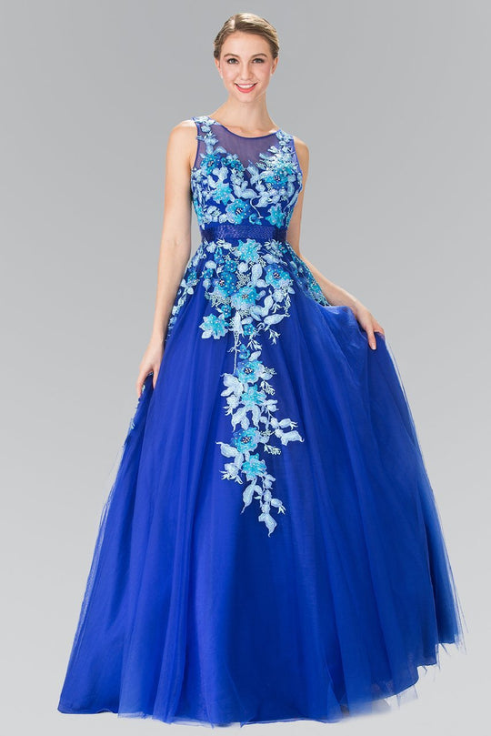 Floral Applique Embellishment Ball Gown GL2252