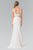 V-Neck with Beads and Jewels Embellished Gown GL2261