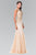 GL2283 Gold Embroidered Tulle Trumpet Gown in Champagne