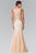 Gold Embroidered Tulle Trumpet Gown GL2283