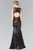 Sequined Illusion Panel Sheath Gown GL2292