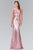 Sequined Illusion Panel Sheath Gown GL2292
