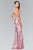 Sequined Illusion Panel Sheath Gown GL2292
