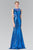 Sequined Illusion Panel Sheath Gown GL2292