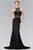 Beads Embellished High-Neck Lace Dress GL2297