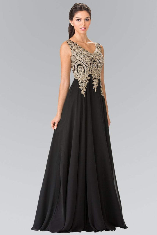 Intricate Lace V-Neck A-Line Gown GL2311