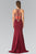 Bead Embellished Halter Sheer Back Evening Gown GL2328 In Red