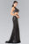 Elizabeth K - Mock Two-Piece Sequined Sheath Gown GL2333 in Black