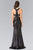 Elizabeth K - Mock Two-Piece Sequined Sheath Gown GL2333 in Black