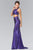 Elizabeth K - Mock Two-Piece Sequined Sheath Gown GL2333 in Purple