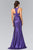 Elizabeth K - Mock Two-Piece Sequined Sheath Gown GL2333 in Purple