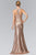 Elizabeth K - Mock Two-Piece Sequined Sheath Gown GL2333 in Gold