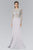 Beaded Sheer Long Sleeve Sheath Evening Gown GL2339