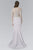 Beaded Sheer Long Sleeve Sheath Evening Gown GL2339
