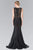 Full-Length Black Sequined Trumpet Gown GL2345