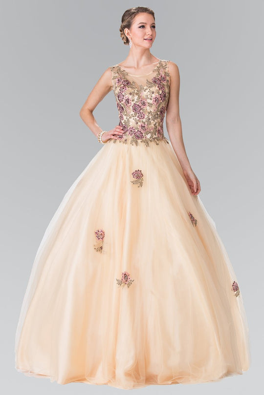 Floral Embroidery Ballgown GL2346