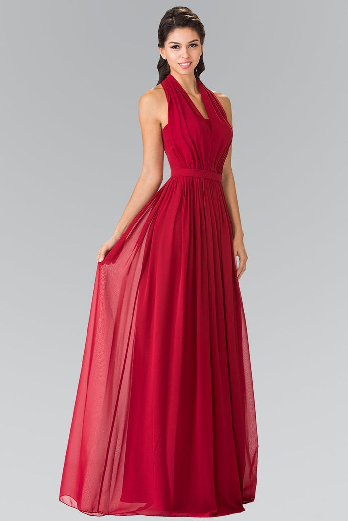 Long Chiffon Halter Dress GL2362