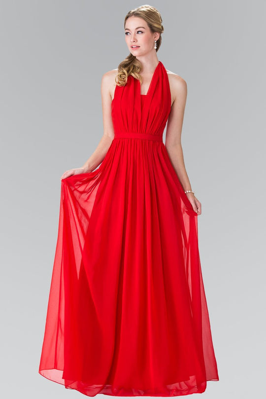 Long Chiffon Halter Dress GL2362