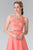 Embroidered Illusion Top Chiffon A Line Dress GL2364
